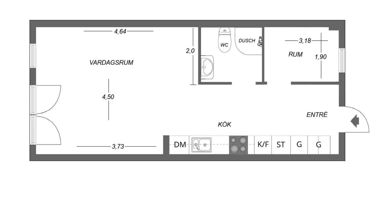 Floor plan for Kryddgårdsgatan 23