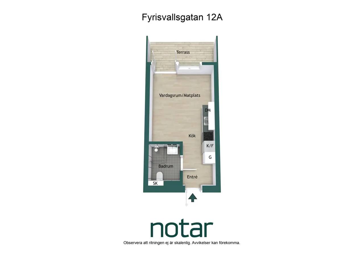 Planritning för Fyrisvallsgatan 12A