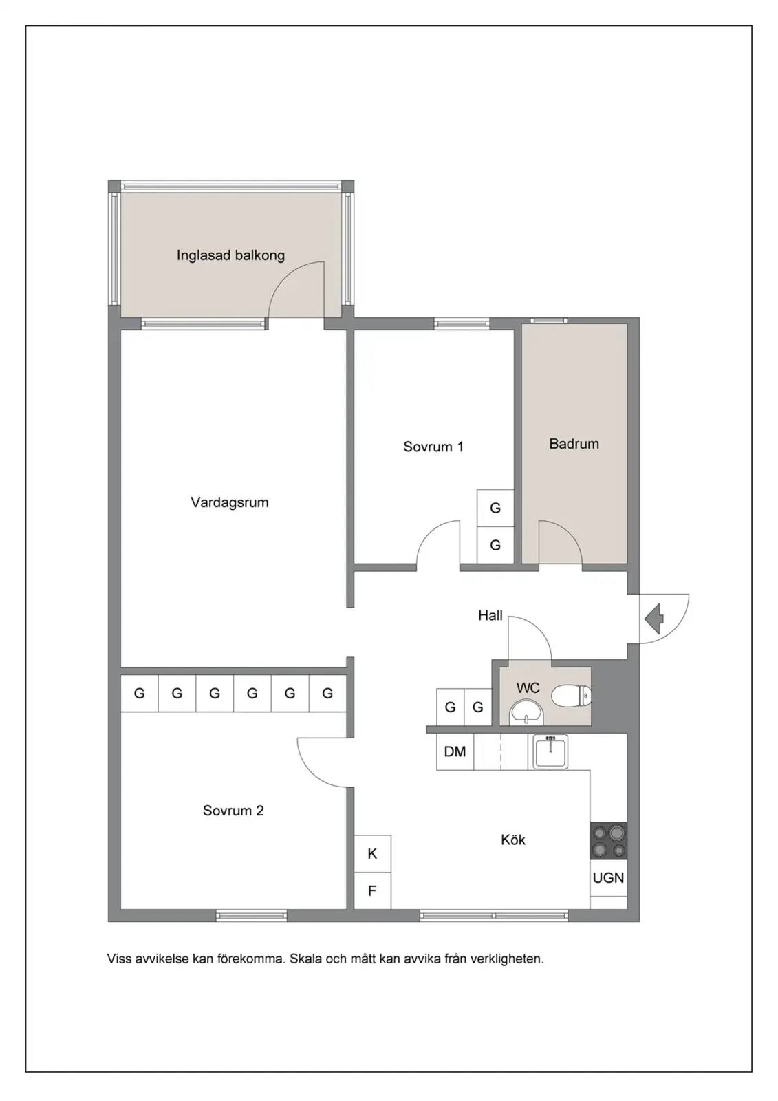 Planritning för Trädesvägen 11
