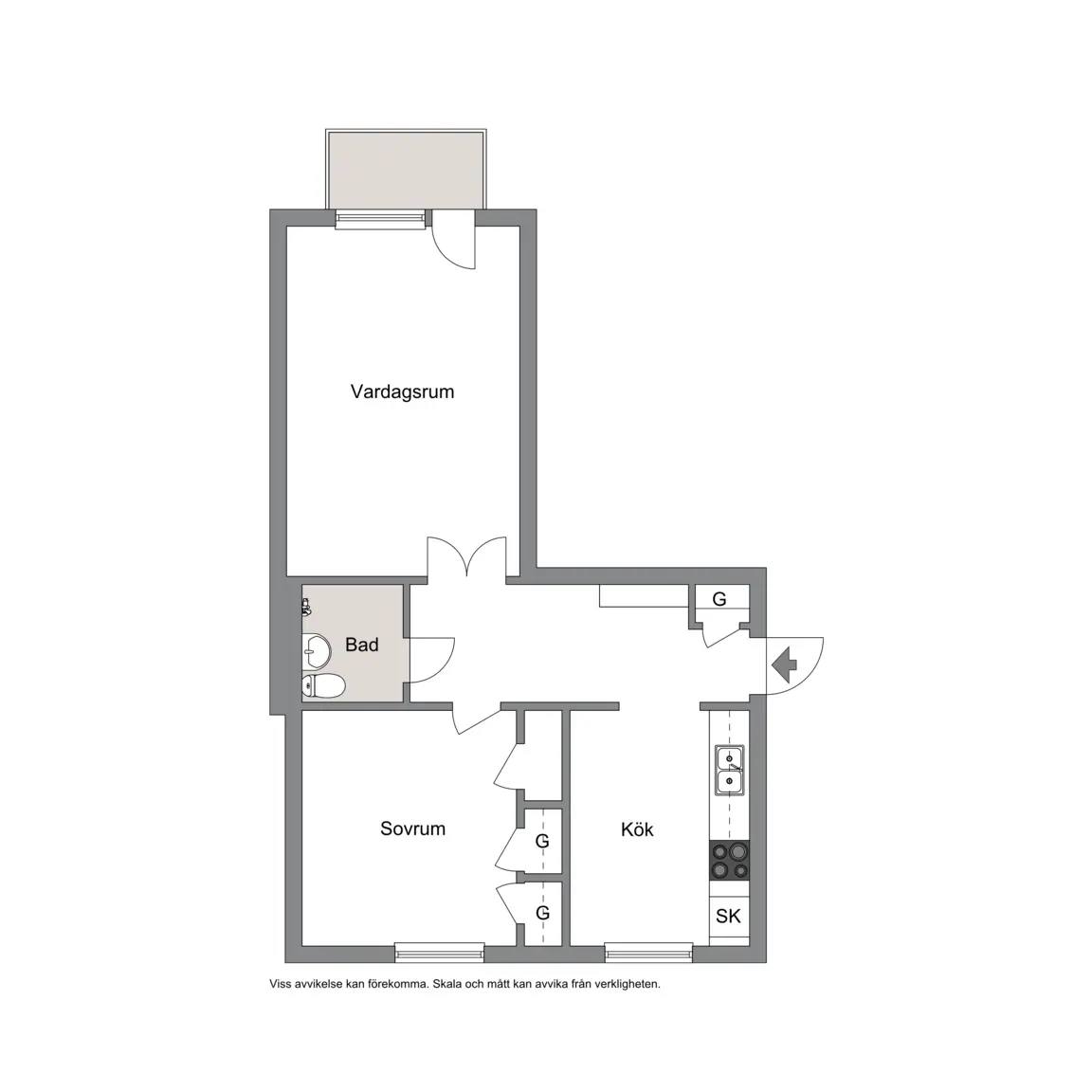 Planritning för Baggargatan 8 A