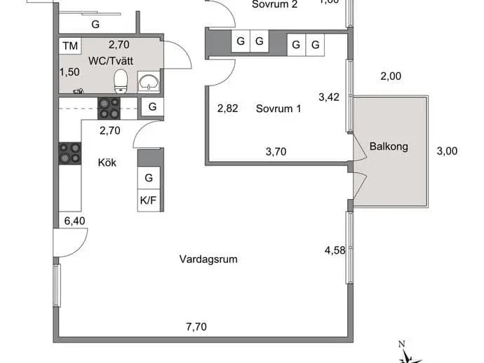 Floor plan for Bäckvägen 14