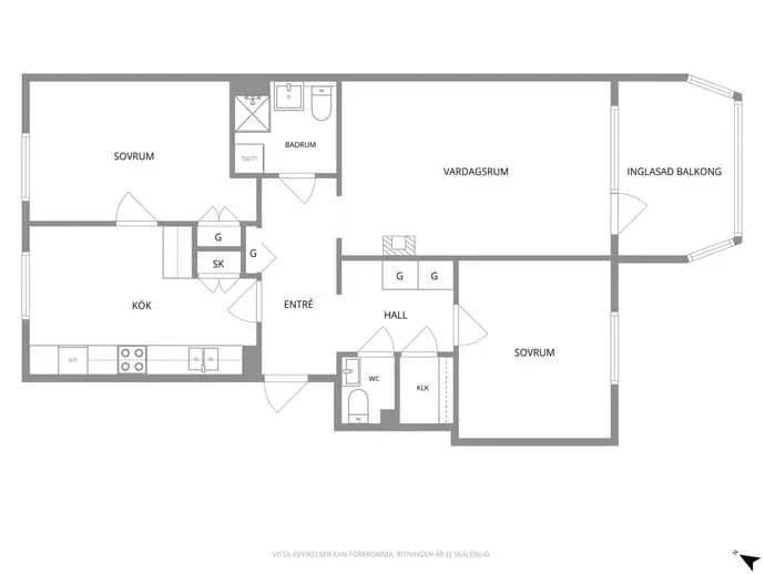 Floor plan for Västra Skrävlingevägen 183