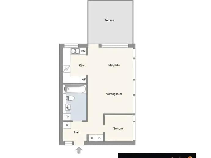 Floor plan for Astrakangatan 110D