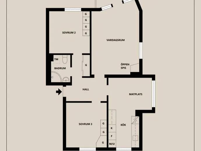 Floor plan for Skogsvägen 21B