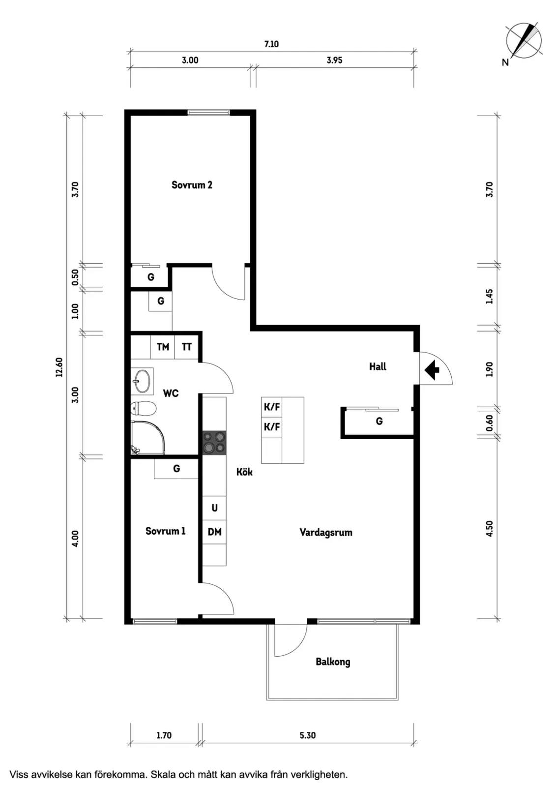 Floor plan for Lergöksgatan 3B