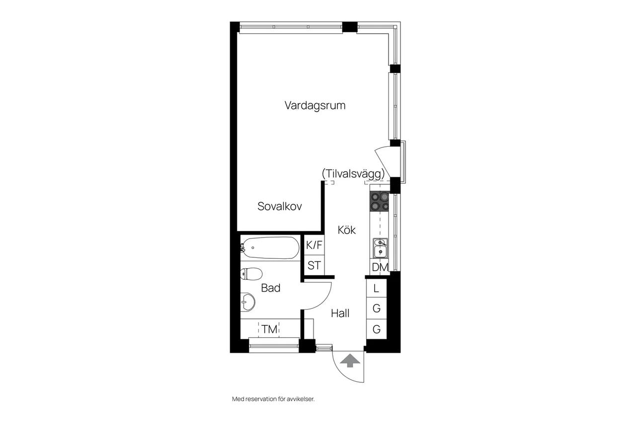 Floor plan for Midskeppsgatan 25B