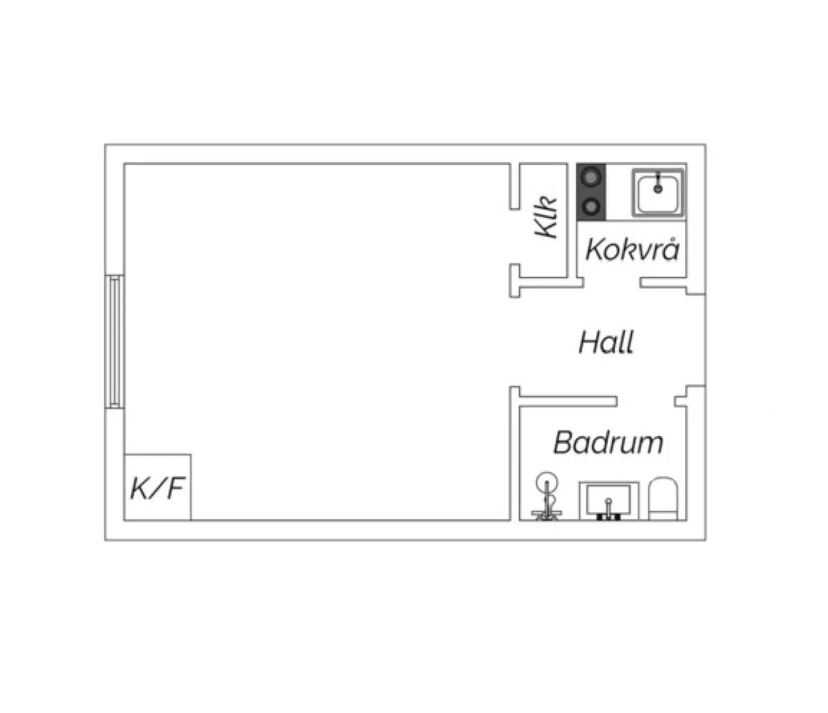 Floor plan for Birger Jarlsgatan 104J