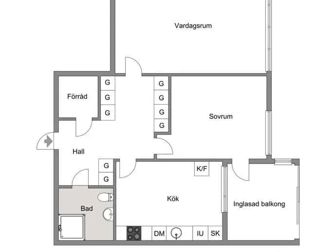 Planritning för Elsarostigen 4