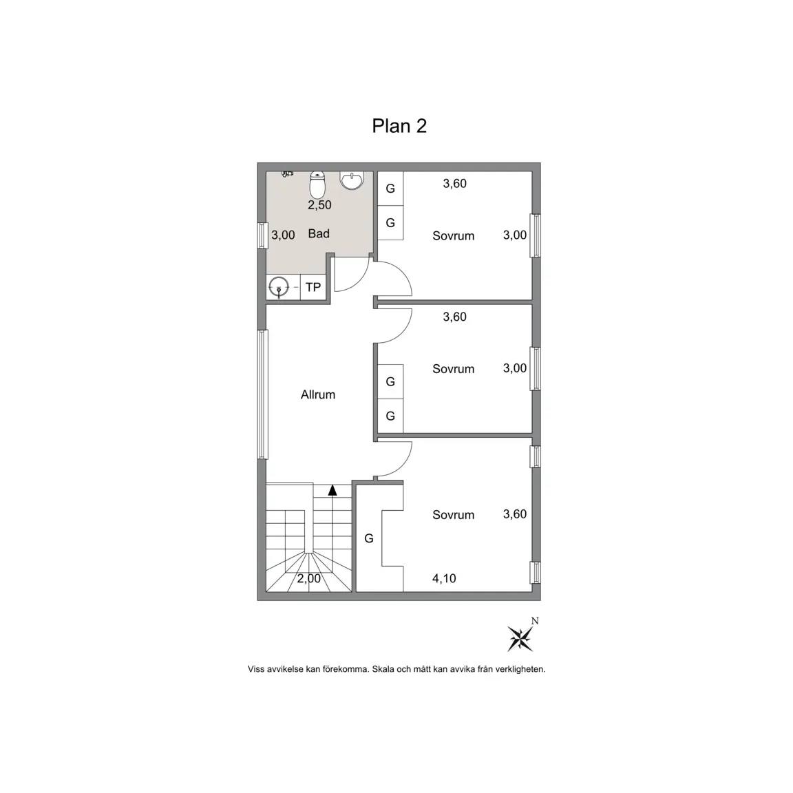 Planritning för Mikaelsgränd 6A