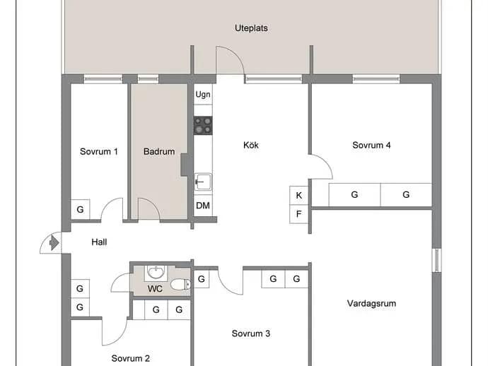 Floor plan for Tomtbergavägen 96, Markplan
