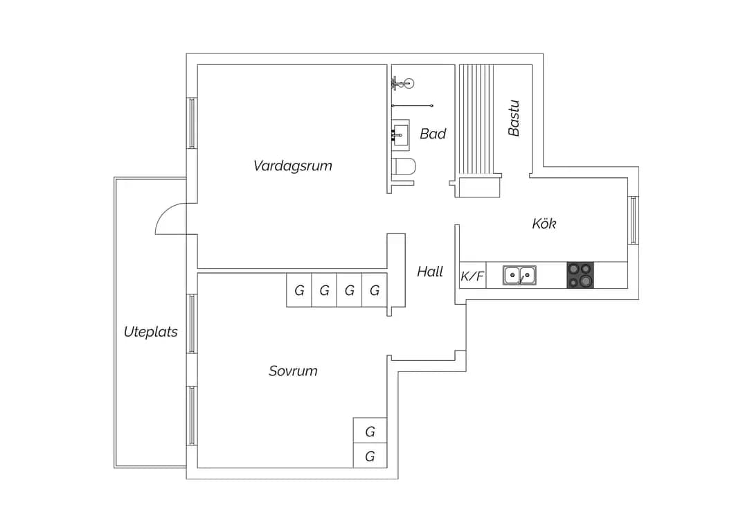 Planritning för Jörgen Ankersgatan 16C