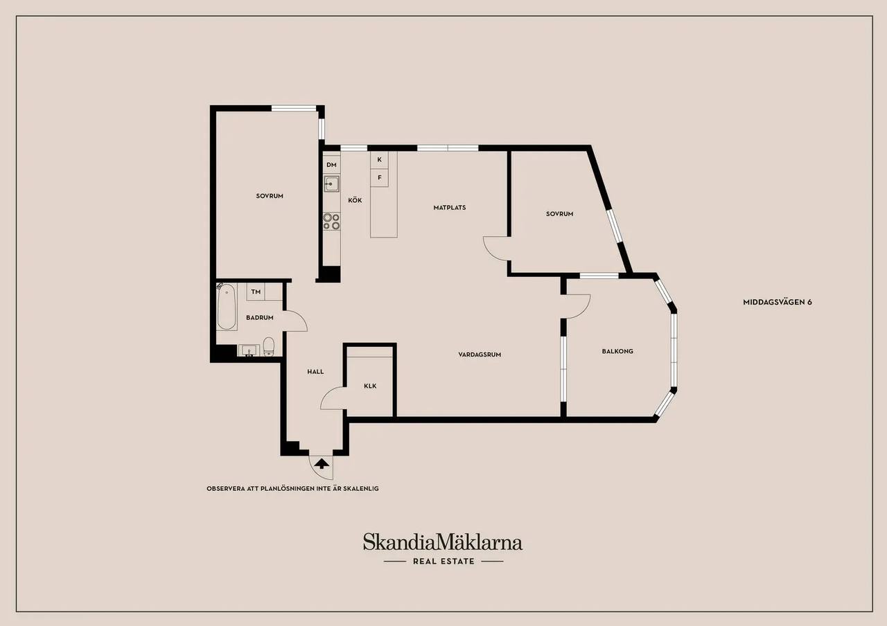 Floor plan for Middagsvägen 6