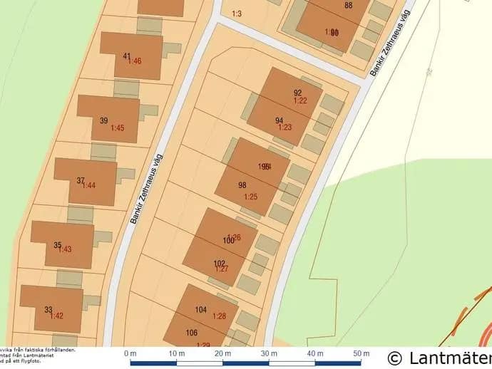 Planritning för Bankir Zethraeus väg 98