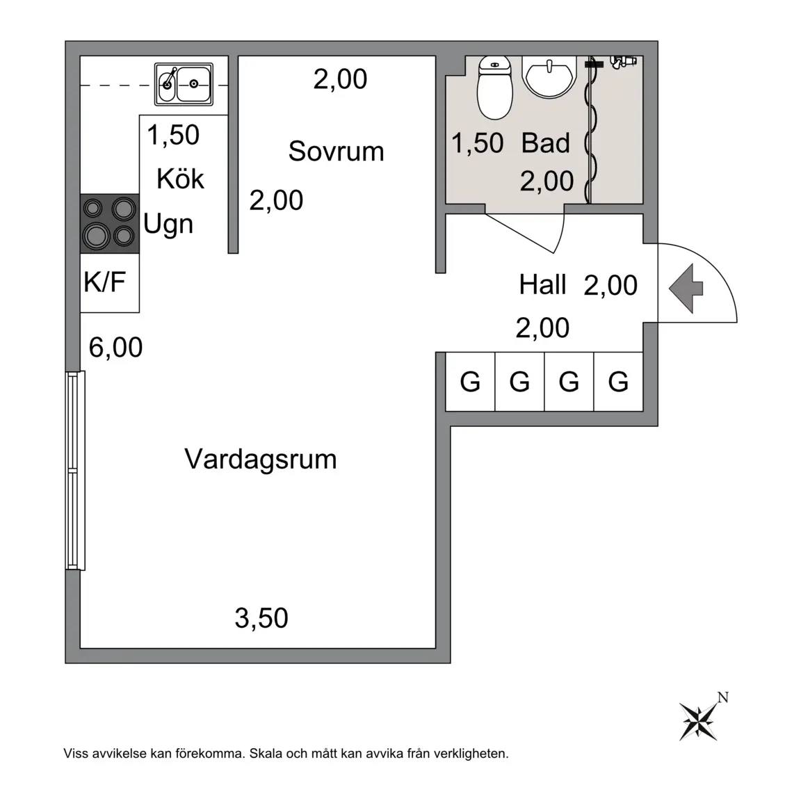 Planritning för Ekängsgatan 23