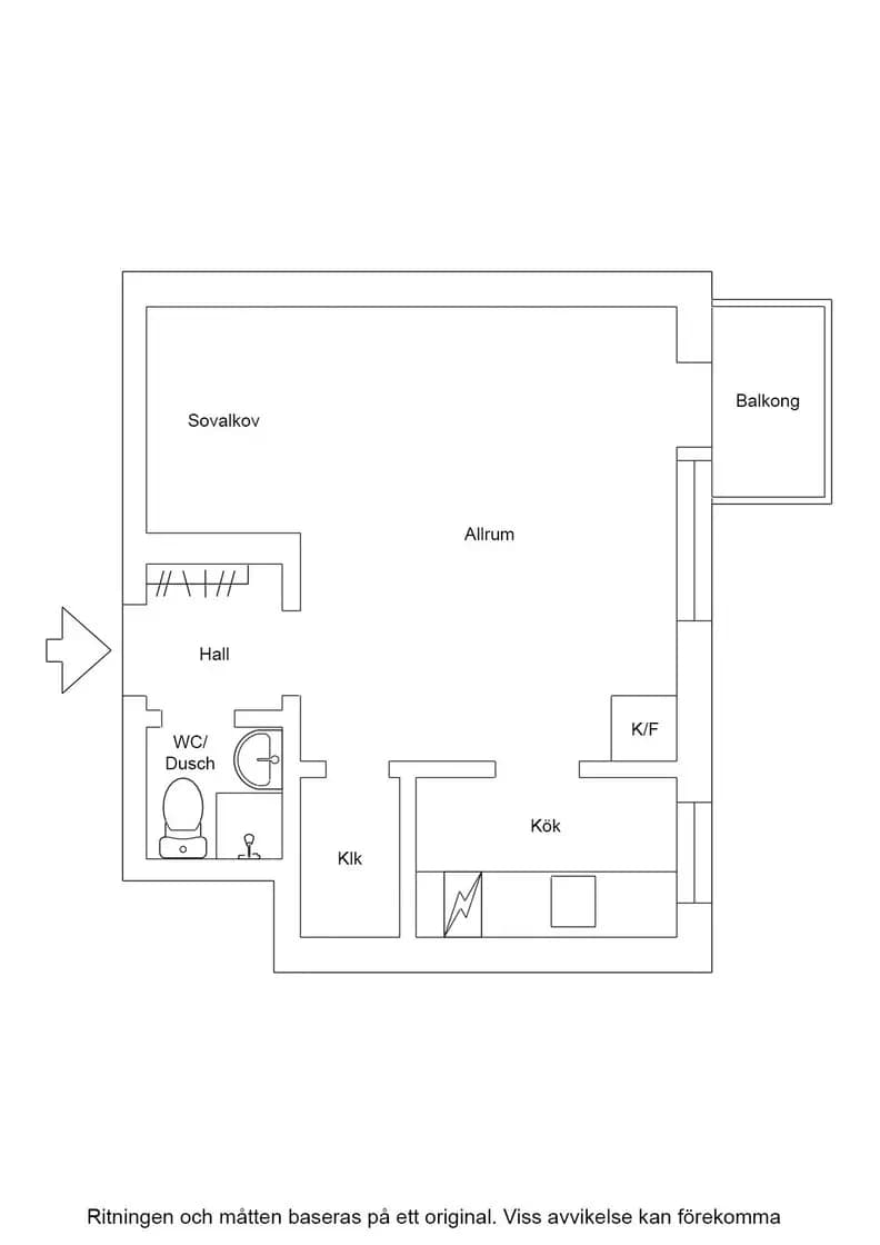 Floor plan for Åldermansgatan 3B