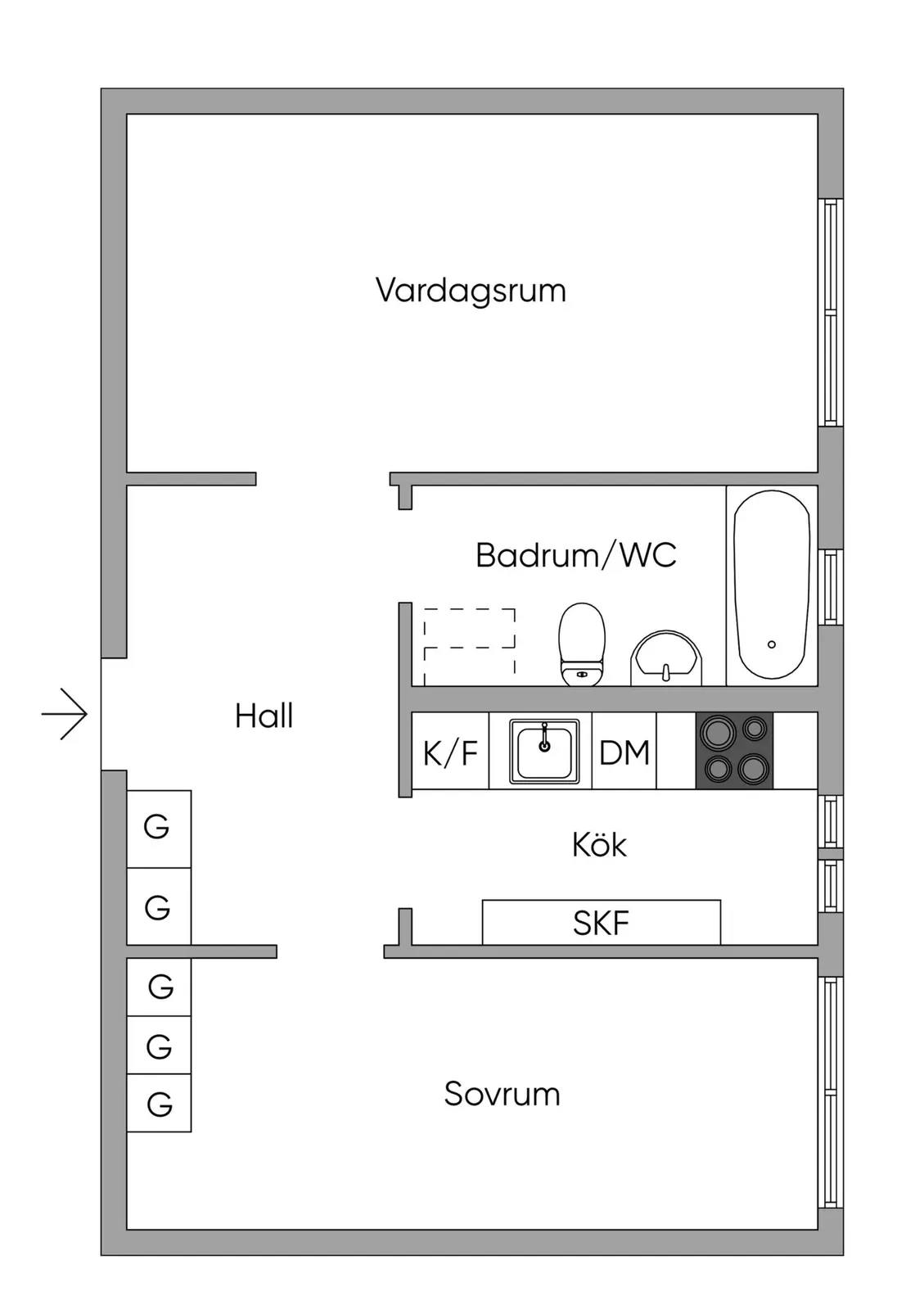 Floor plan for Vallavägen 177