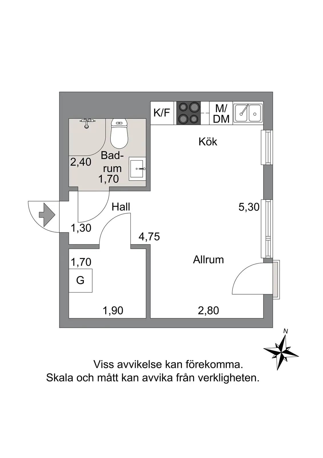 Planritning för Åby Allé 1