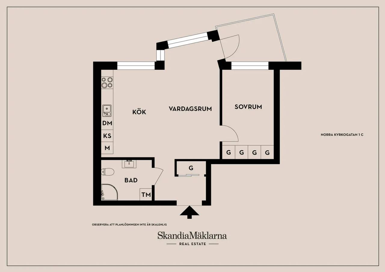 Planritning för Norra Kyrkogatan 1 C