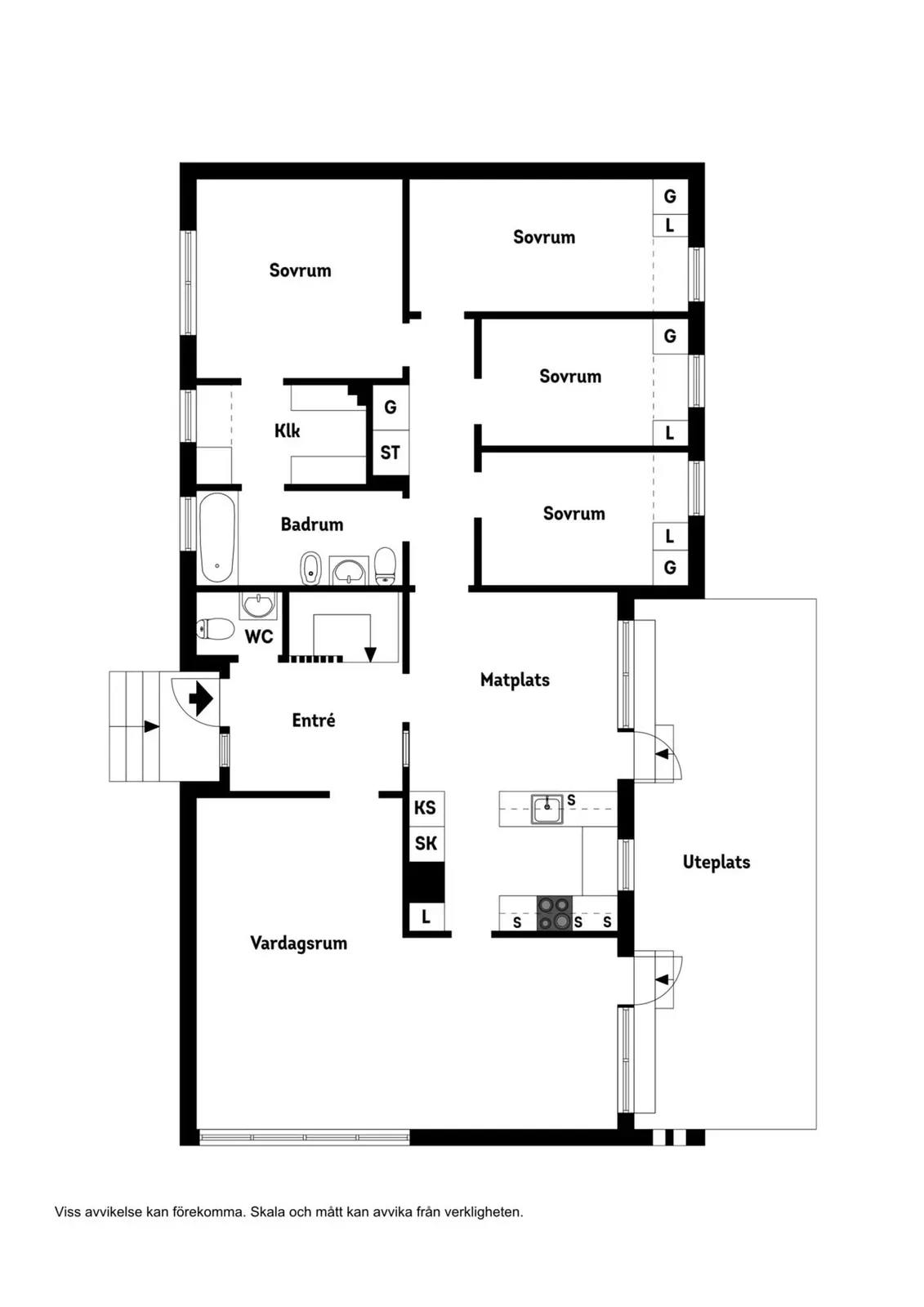 Floor plan for Skogslundsvägen 14