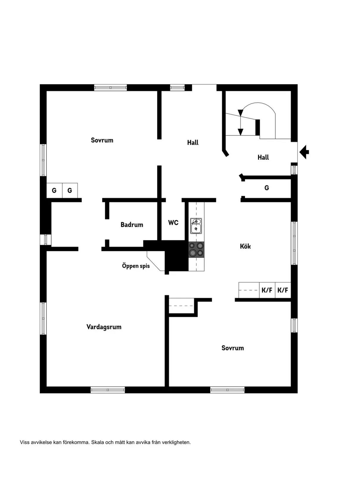Floor plan for Längbrogatan 9
