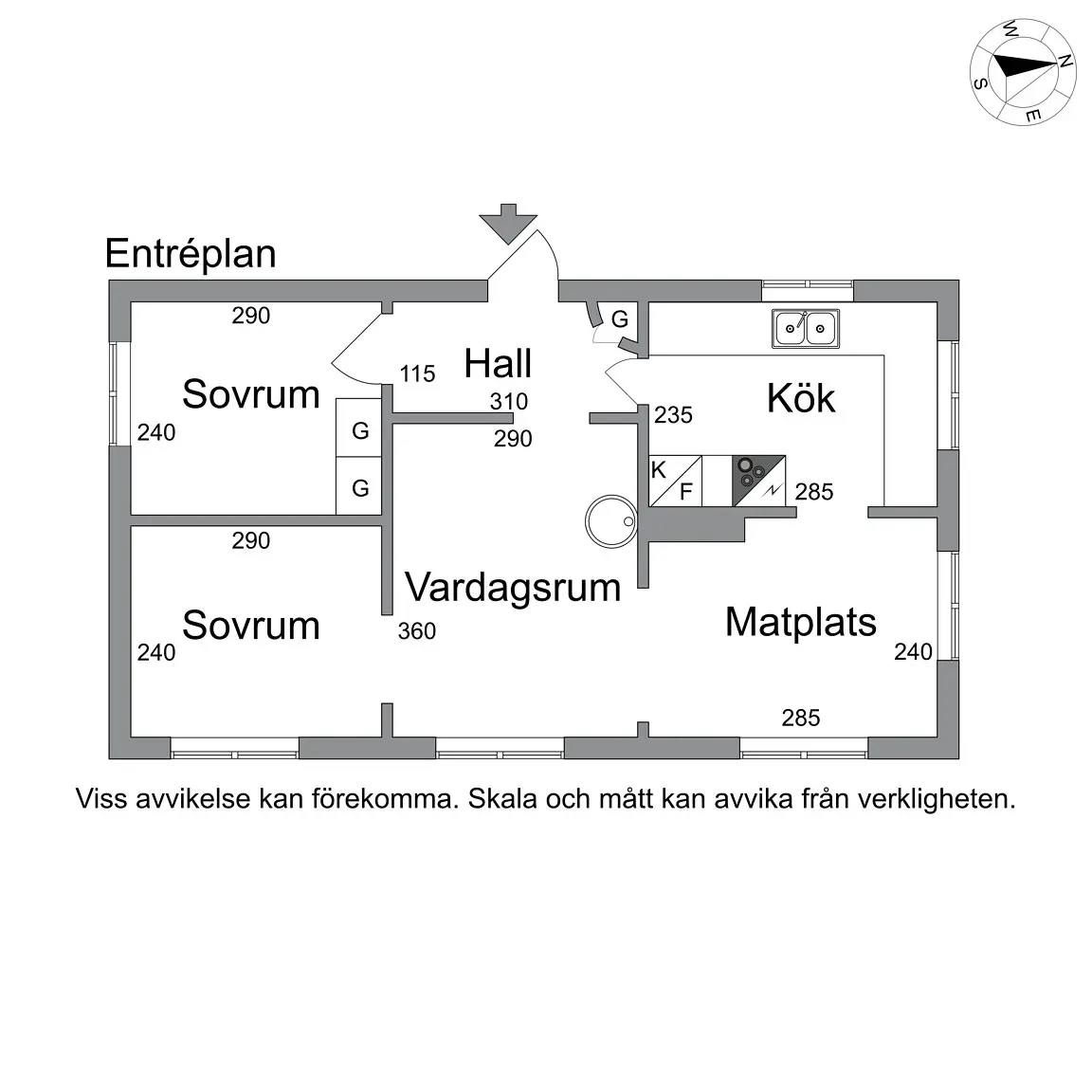 Planritning för Skeppstads Trastväg 3