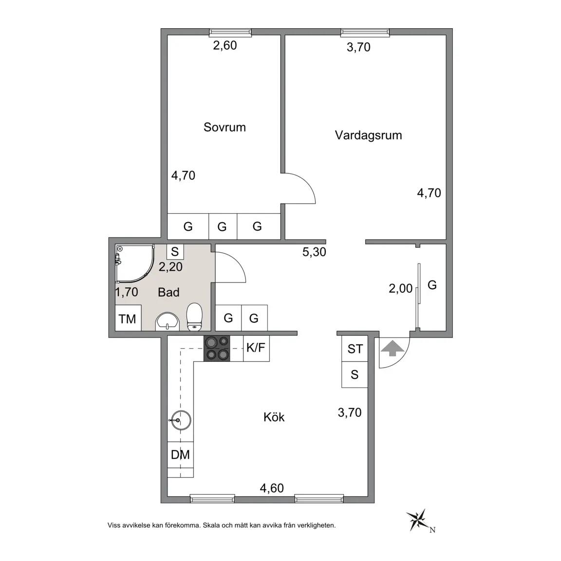 Planritning för Fabriksgatan 4B