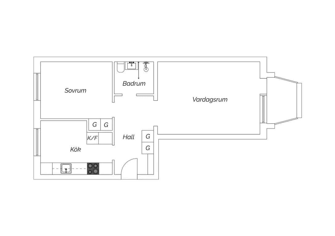 Floor plan for Major Nilssonsgatan 15A