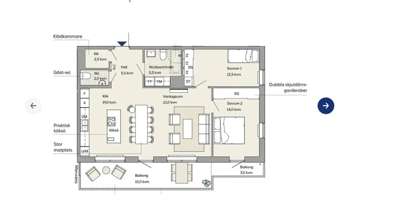 Planritning för Segelgatan 3A