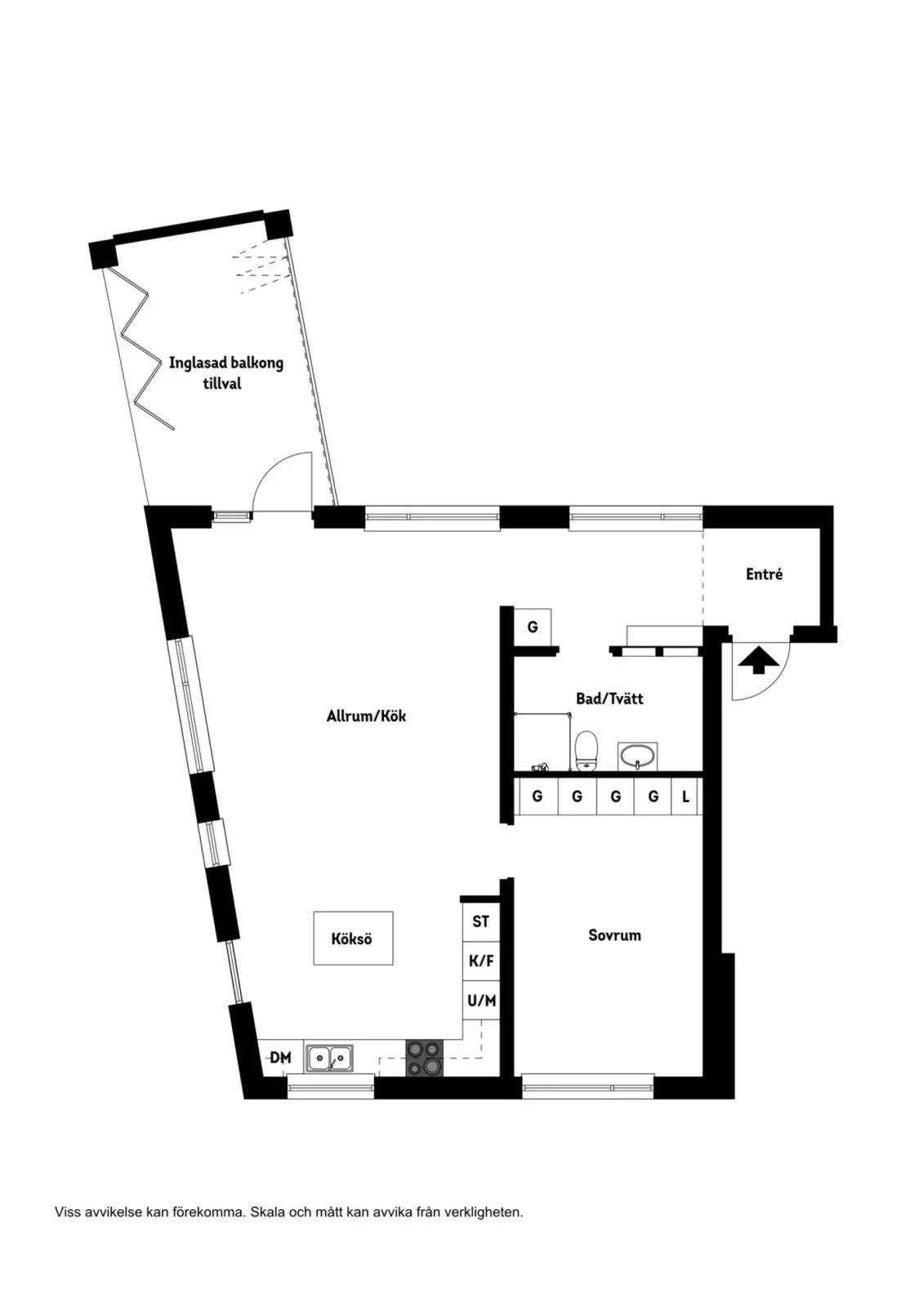 Floor plan for Drottninggatan 2B