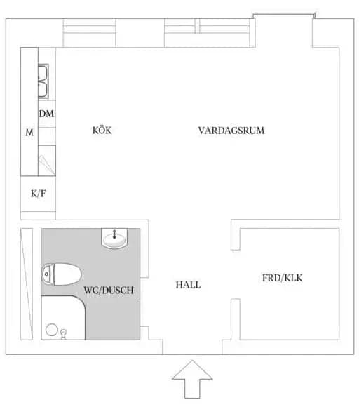 Planritning för Åby Allé 1