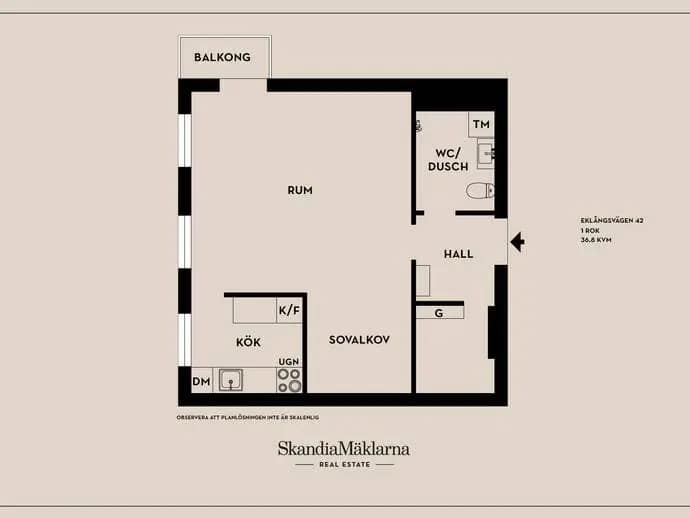 Floor plan for Eklångsvägen 42
