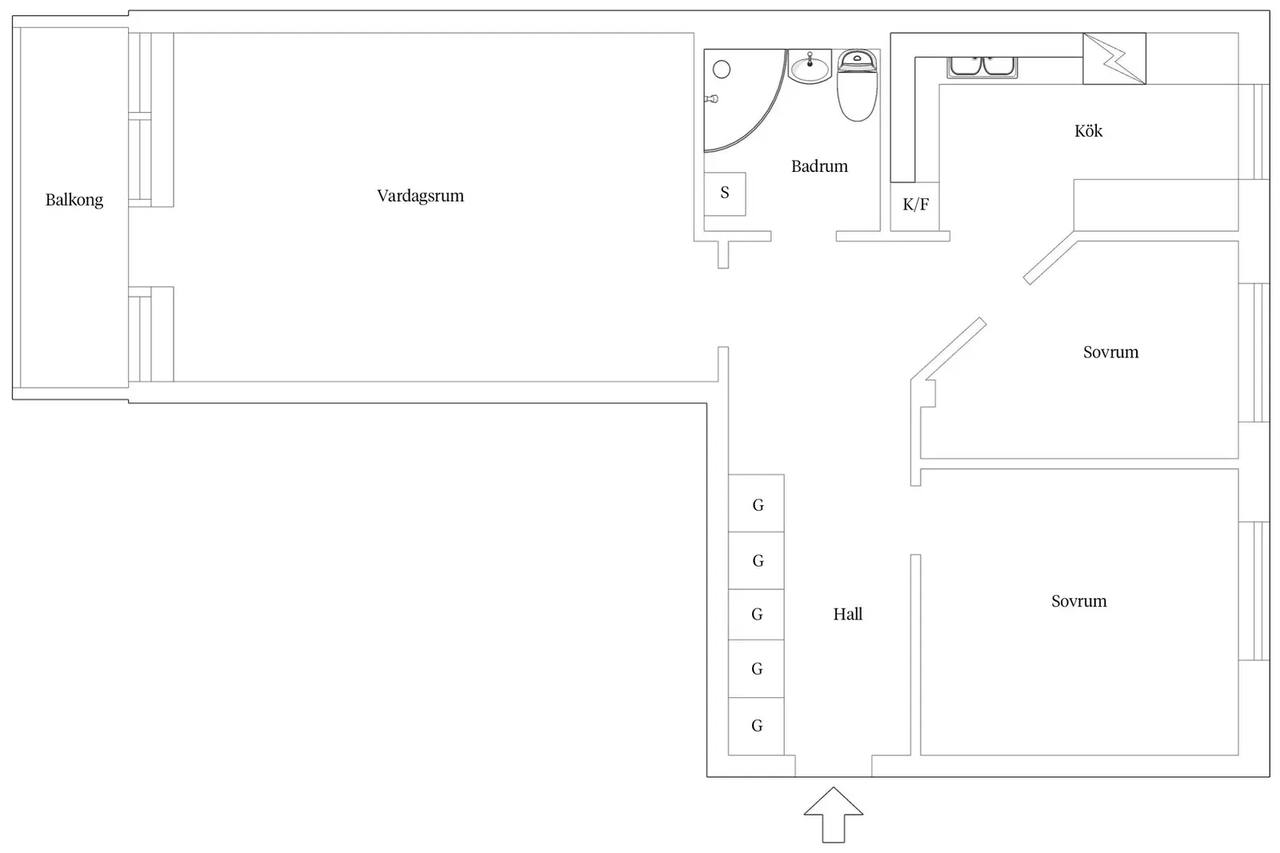 Planritning för Järnåkravägen 27B