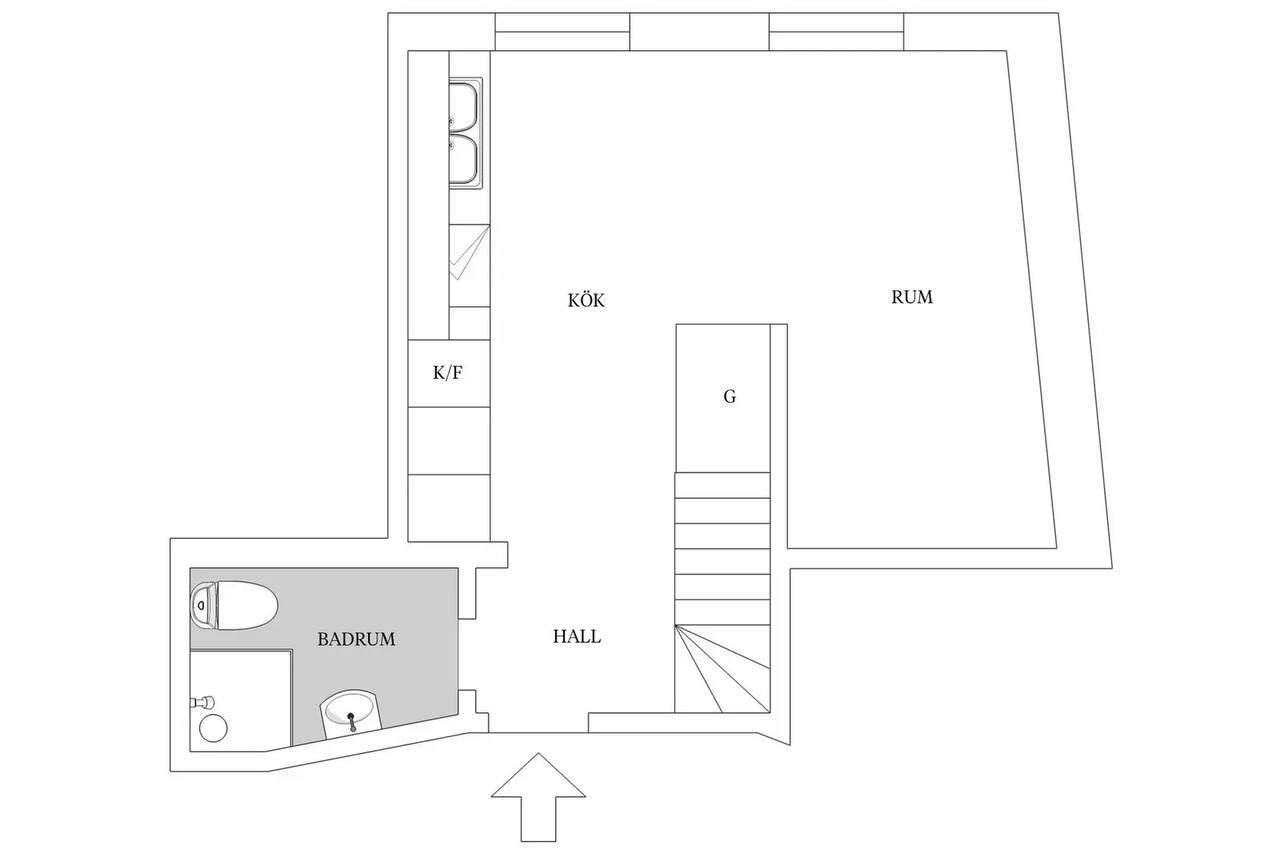 Planritning för Lilla Södergatan 17A