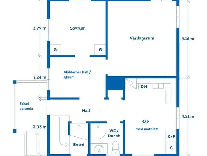 Planritning för Oxhagsgatan 20