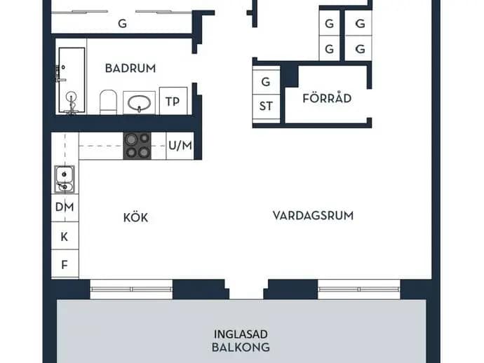 Floor plan for Flygfältsvägen 23, våning 5 av 5