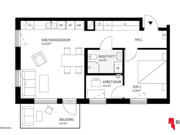 Planritning för Linverksgatan 16