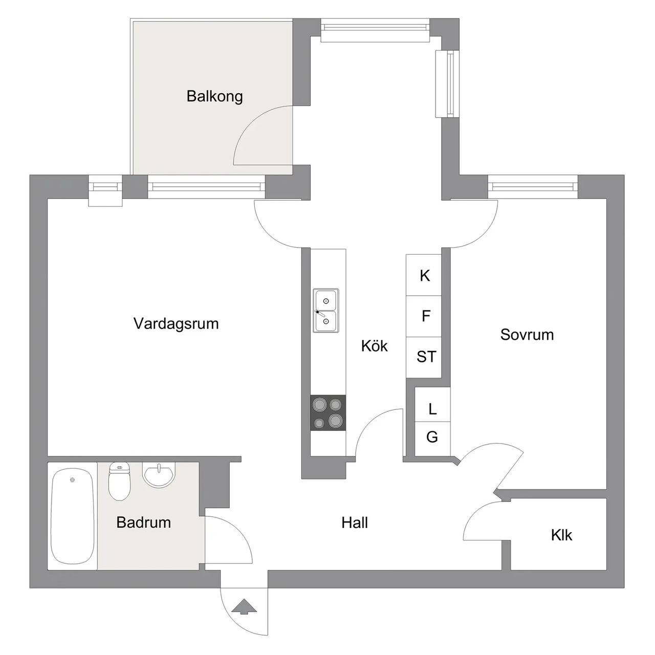 Planritning för Trillans väg 40