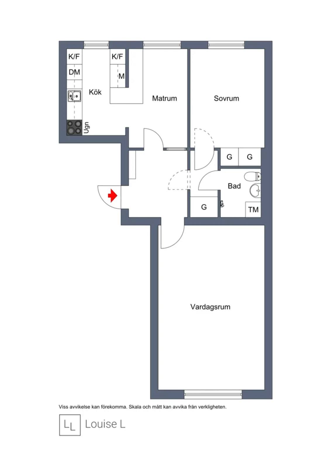 Planritning för Landsvägsgatan 12E