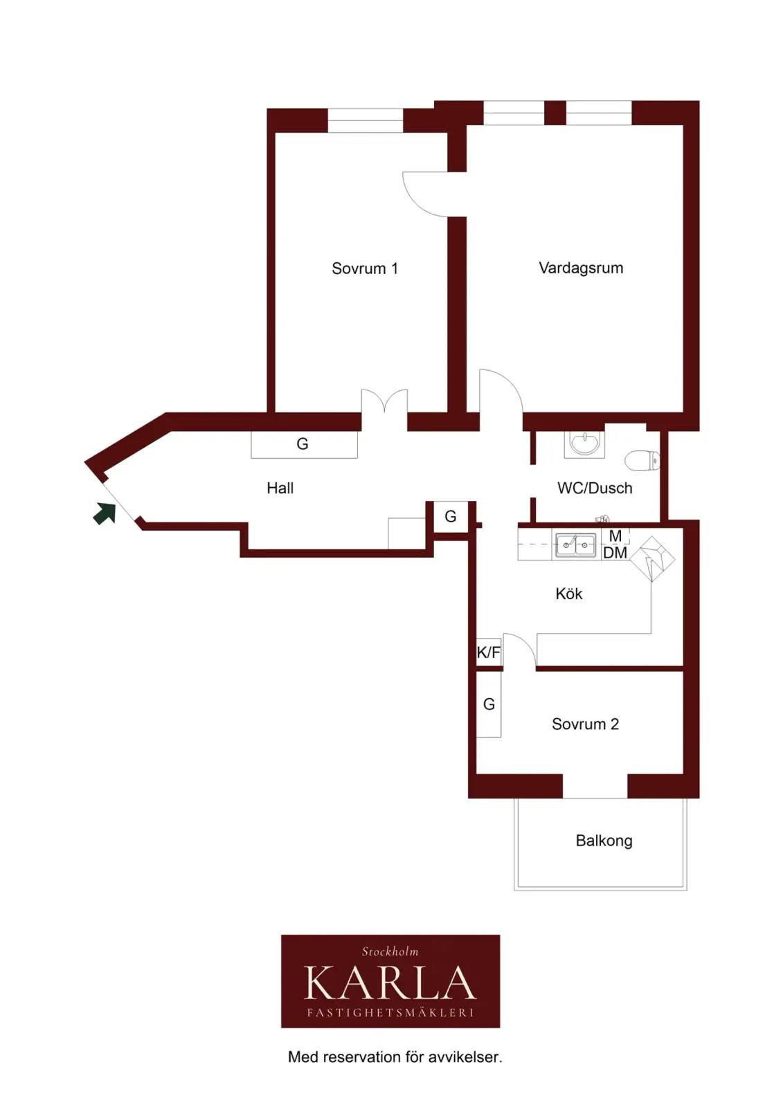 Floor plan for Roslagsgatan 36