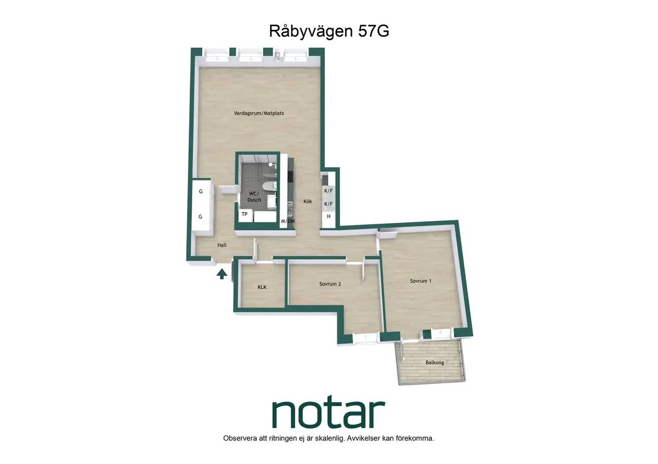 Floor plan for Råbyvägen 57G