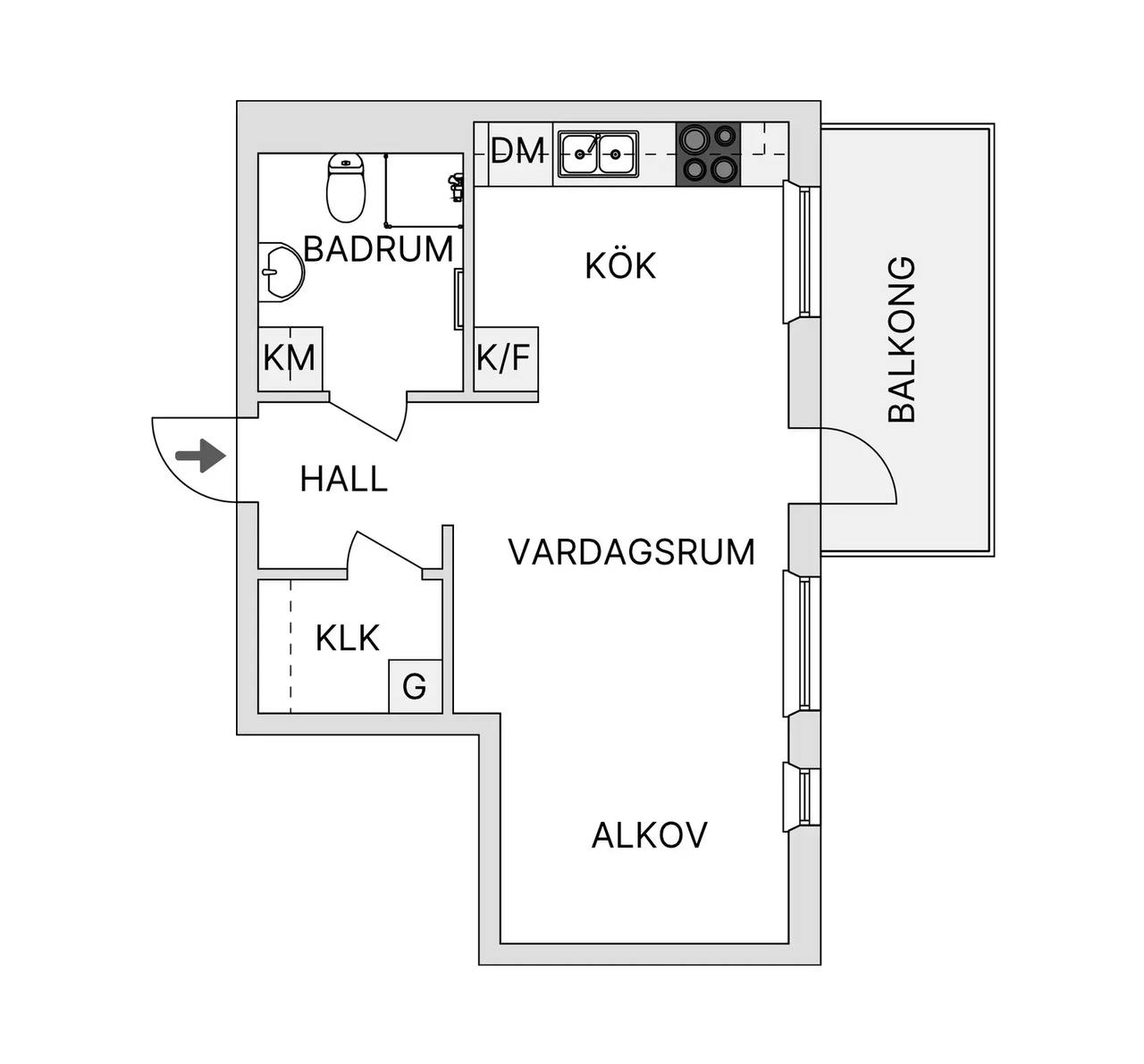 Floor plan for Björklundavägen 4