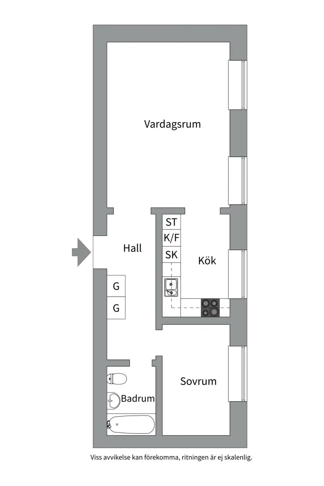 Floor plan for Typografvägen 1