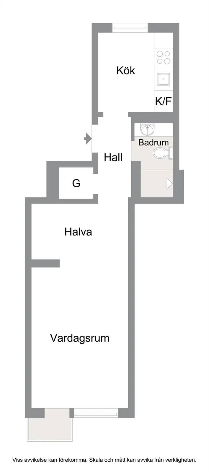 Floor plan for Åhusgatan 4