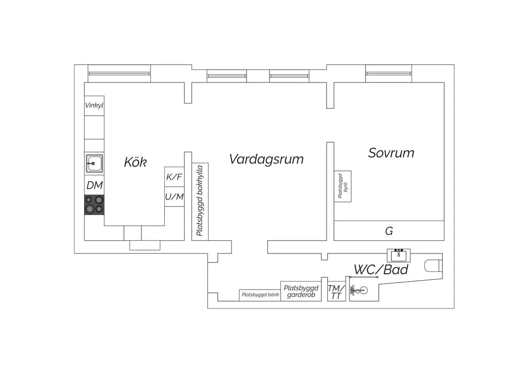 Planritning för Karlbergsvägen 32B