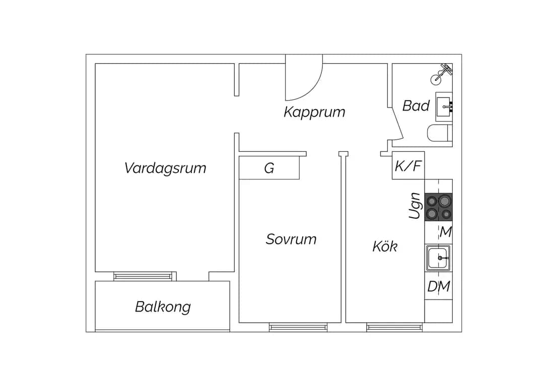 Planritning för Stadiongatan 55C