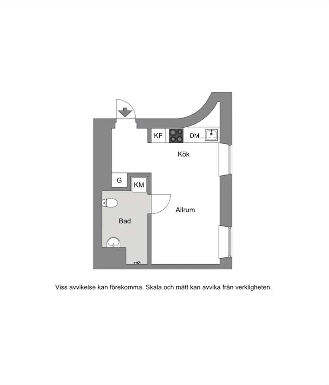 Floor plan for Wallingatan 26B, 1tr