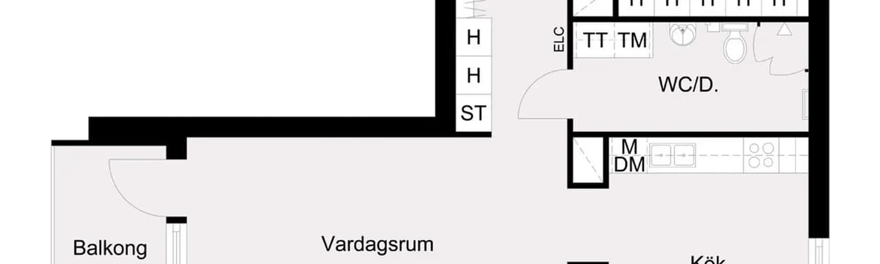 Planritning för Holmvägen 22C