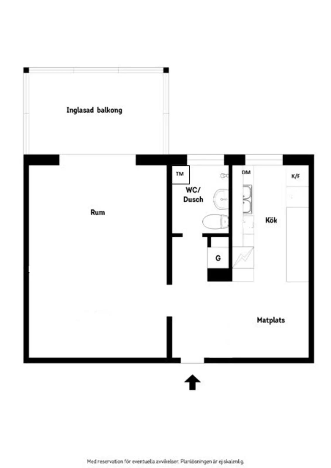 Floor plan for Kolgillaregatan 10B