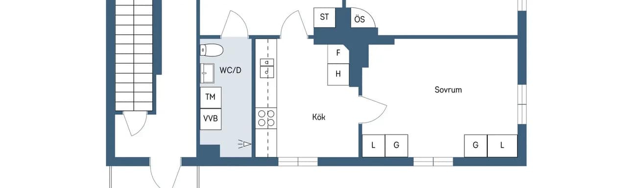 Floor plan for Trotzgatan 74A