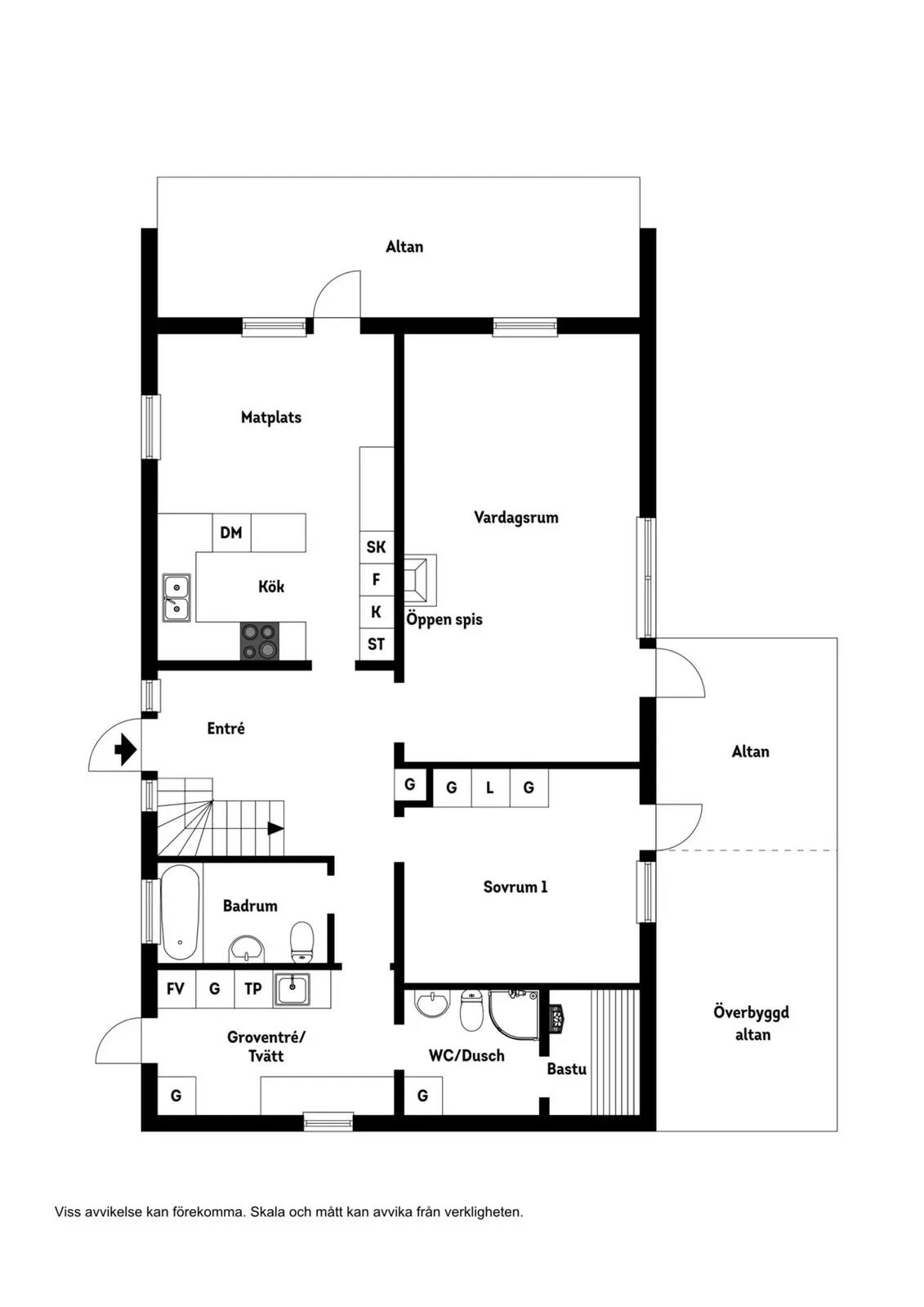 Planritning för Rondellvägen 1